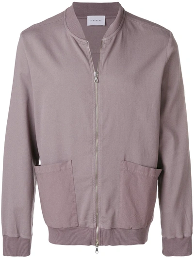 Low Brand Oversized Pocket Bomber Jacket - Pink & Purple