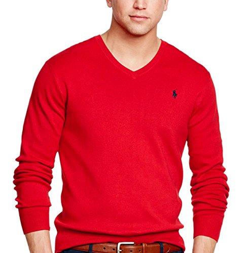 ralph lauren red v neck sweater