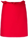 Valentino Ruffled Wool & Silk Mini Skirt In Red