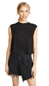 The Range Stark Cropped Muscle Tee In Black