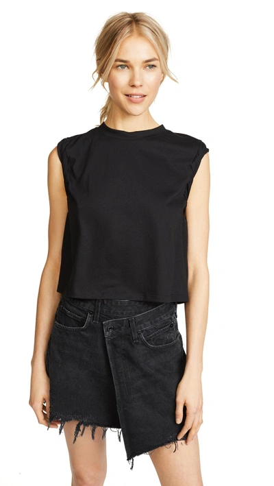 The Range Stark Cropped Muscle Tee In Black