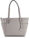 Michael Kors Jet Set Large Tote In Pearl Grey