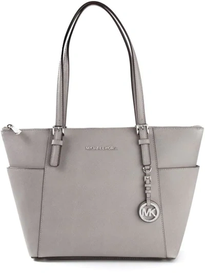 Michael Kors Jet Set Large Tote In Pearl Grey