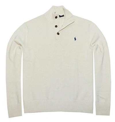 Polo Ralph Lauren Men's 3 Button Mock Neck Sweater In Antique Cream |  ModeSens