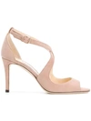 Jimmy Choo Emily 85 Rosewater Suede Sandals In Neutrals