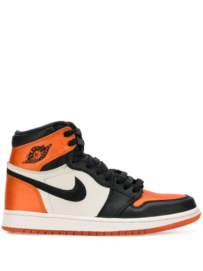 Nike Jordan 1 Satin Shattered Backboard Sneakers In Orange