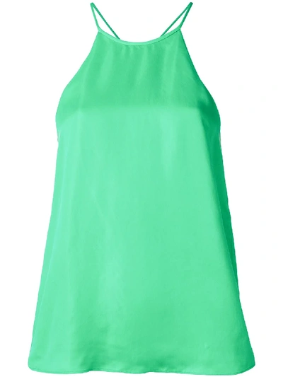 Tibi Sleeveless Fitted Vest Top In Green