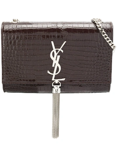 Saint Laurent Kate Crocodile Embossed Shoulder Bag