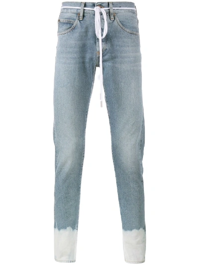 Off-white Sprayed Hem Jeans - Blue