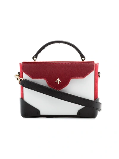 Manu Atelier Bold Micro Color-block Leather And Suede Shoulder Bag In Multicolour
