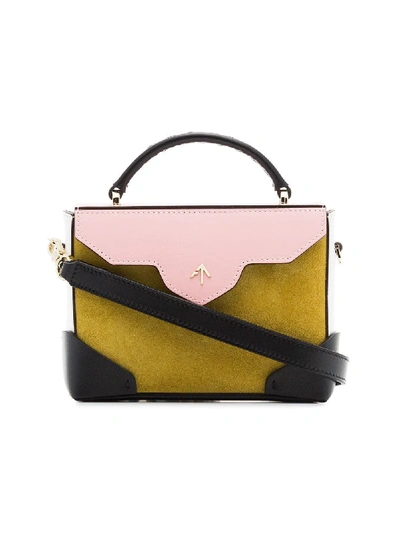 Manu Atelier Yellow And Bubblegum Micro Bold Suede Cross-body Bag In Multicolour
