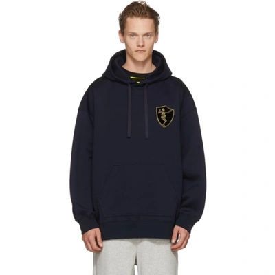 Alexander Mcqueen Dancing Skeleton Crest Hoodie In 4100navblk