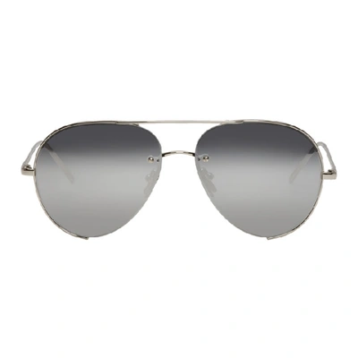 Linda Farrow Luxe Silver 625 C2 Sunglasses In White Gold