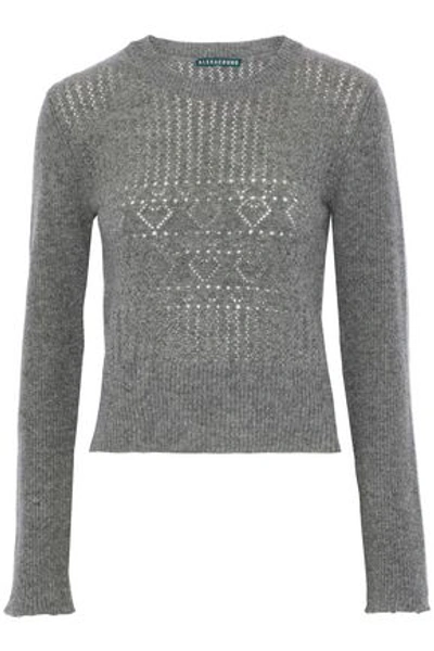 Alexa Chung Woman Pointelle-knit Wool Jumper Anthracite