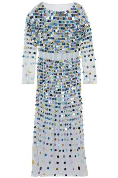 Alexa Chung Woman Sequin-embellished Linen-point D'esprit Midi Dress Multicolor