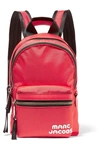 Marc Jacobs Treck Pack Medium Leather-trimmed Nylon Backpack In Rosso