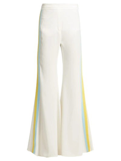 Ellery Love Affair Striped Crepe Trousers In White
