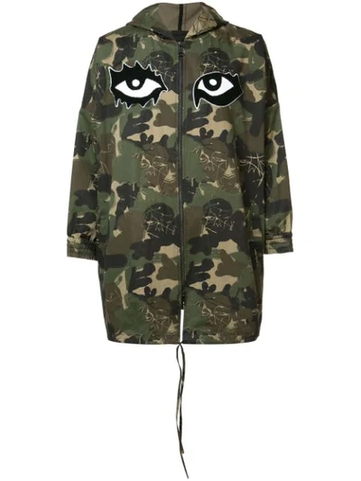 Haculla Camouflage Print Coat In Green