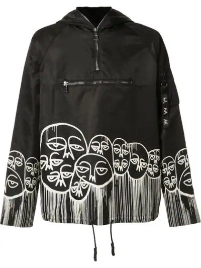 Haculla Graphic Print Pull-over Hoodie In Black
