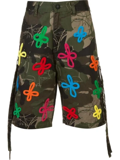 Haculla Embroidered And Printed Bermuda Shorts In Green