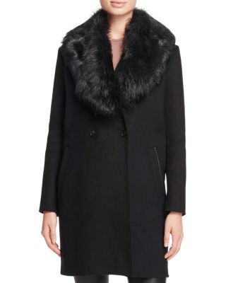 Mackage Oriana Toscana Shearling Collar Coat In Black | ModeSens