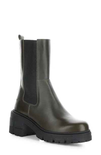 Bos. & Co. Brunas Waterproof Chelsea Boot In Olive/ Black Feel/ Elastic