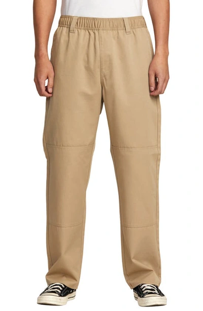 Rvca Americana Elastic Waist Pants In Khaki