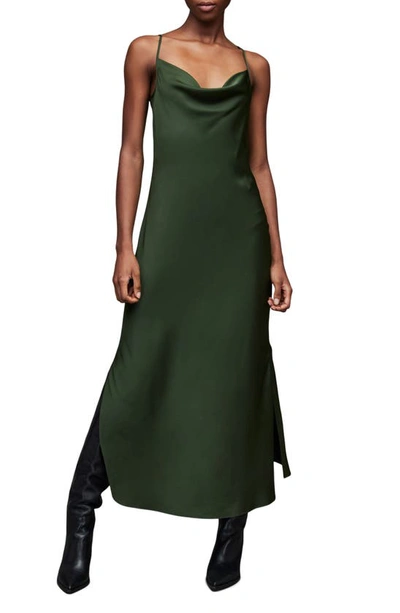 Allsaints Hadley Slipdress In Forest Green