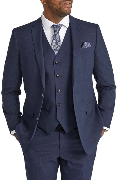 Johnny Bigg Damon Regular Fit Check Suit Jacket In Navy