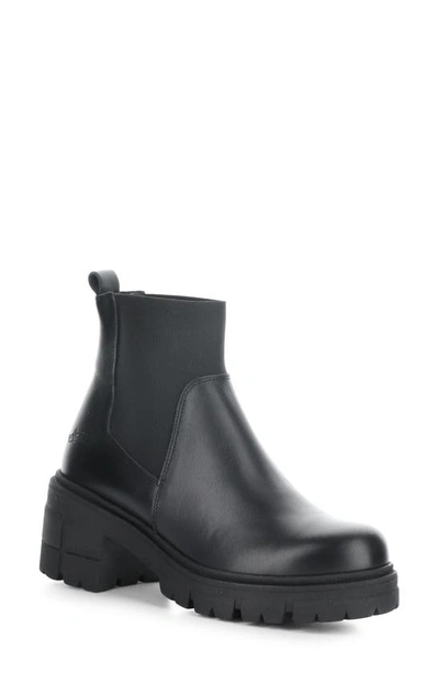 Bos. & Co. Bianc Lug Sole Chelsea Boot In Black Feel/ Elastic