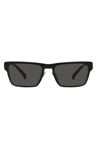 Prada 60mm Square Sunglasses In Matte Black