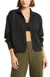 Zella Luxe Scuba Stand Collar Jacket In Black