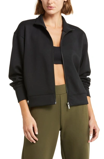 Zella Luxe Scuba Stand Collar Jacket In Black