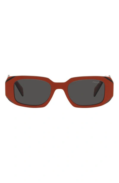Prada Runway 49mm Rectangle Sunglasses In Orange