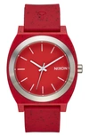 Nixon Time Teller Opp Silicone Strap Watch, 39.5mm In Red