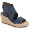 Eileen Fisher Willow Starry Suede Wedge Espadrille Sandals In Dark Mulberry