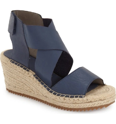 Eileen Fisher Willow Starry Suede Wedge Espadrille Sandals In Dark Mulberry