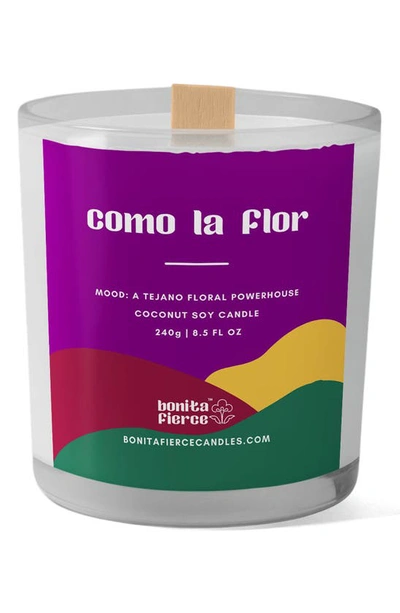 Bonita Fierce Como La Flor Candle, One Size oz In Purple/ White Multi