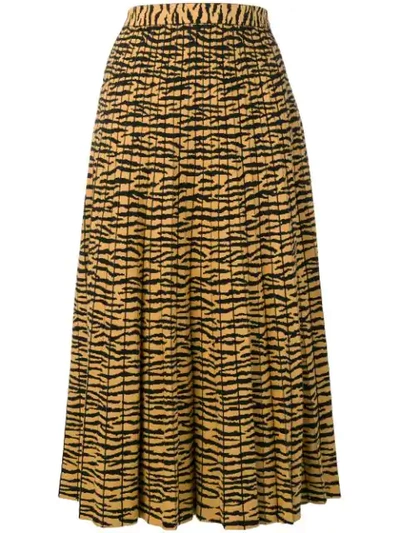 Proenza Schouler Pleated Animal-print Jacquard Midi Skirt
