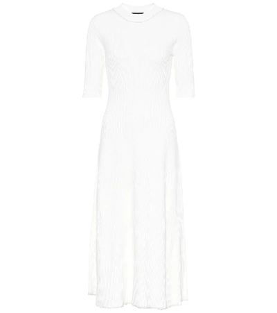 Proenza Schouler Ribbed Knit Midi Dress In Off White