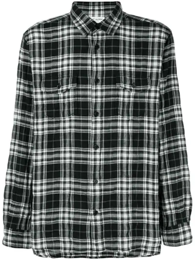 Saint Laurent Men's Cotton/wool Plaid Flannel Shirt In Black