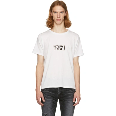 Saint Laurent Men's 1971 Graphic T-shirt, Beige In White