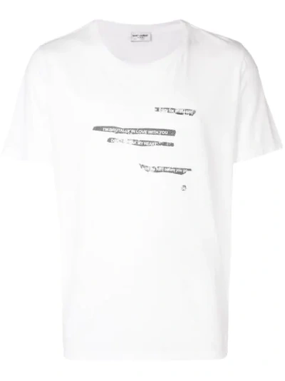 Saint Laurent Men's Brutally In Love Graphic T-shirt In White