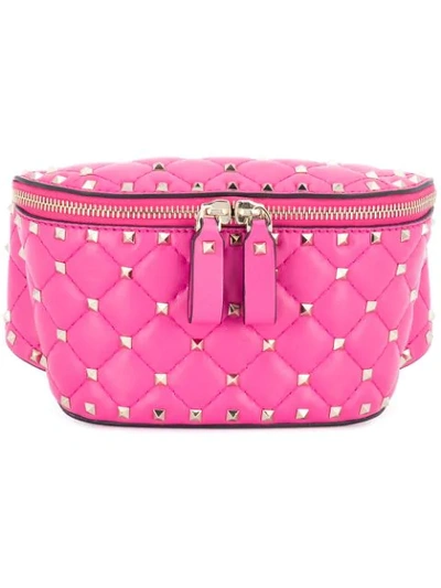 Valentino Garavani Valentino - Rockstud Spike Quilted Leather Belt Bag - Womens - Pink