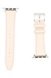 Rebecca Minkoff 20mm Smooth Leather Watch Strap In Pink