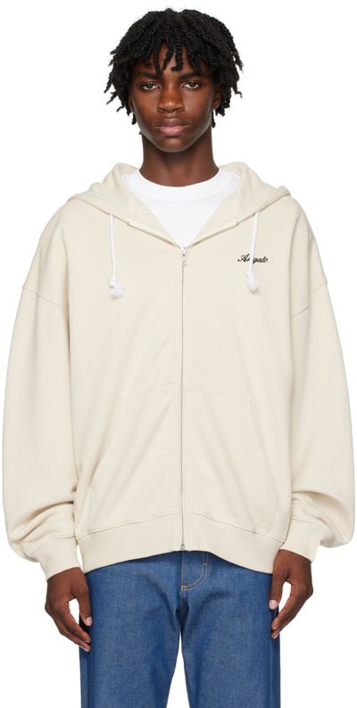 Axel Arigato Honor Organic Cotton Zipped Hoodie In Beige