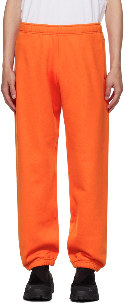 Stone Island Logo-print Fleece Track-pants In V0037 Orange Red