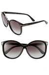 Tom Ford Alicia 59mm Sunglasses In Shiny Black