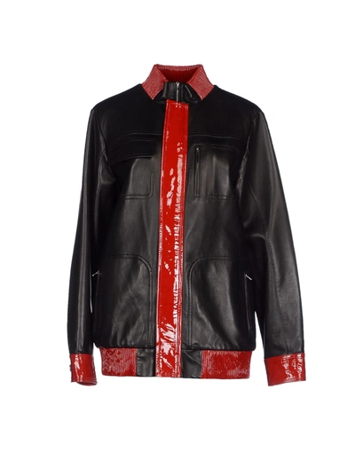 Anthony Vaccarello Leather Jacket In Black