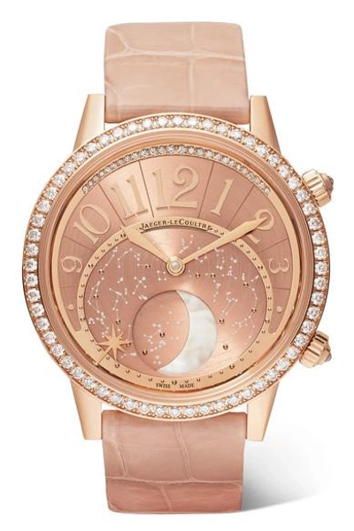 Jaeger-lecoultre Rendez-vous Moon 36mm Rose Gold, Alligator And Diamond Watch